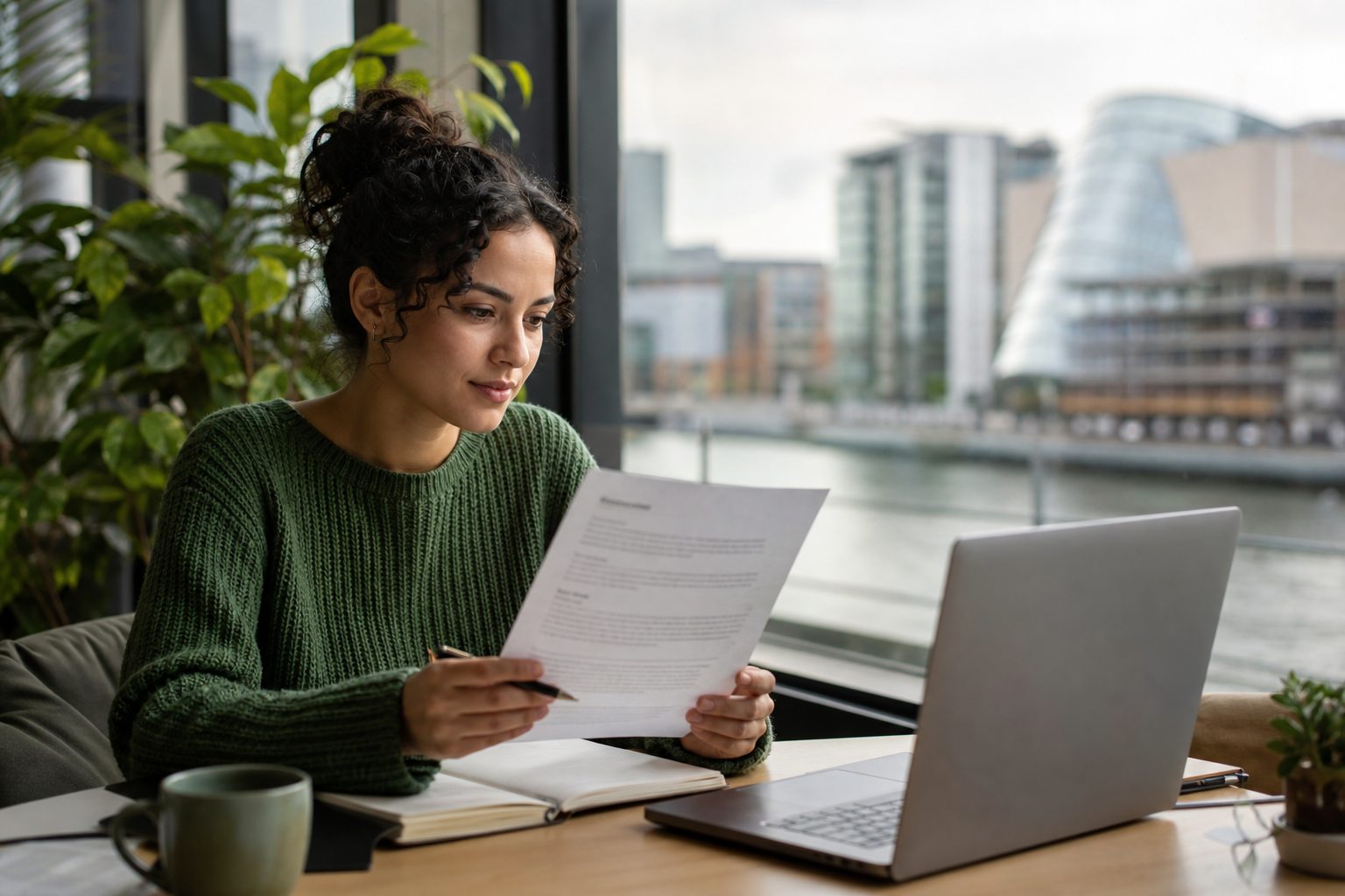 Estudante preparando currículo para procurar trabalho na Irlanda